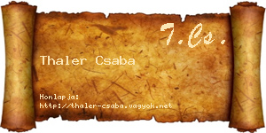 Thaler Csaba névjegykártya